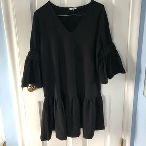 GANNI black midi dress size 42